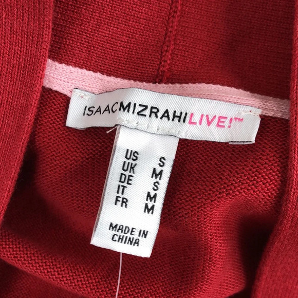 2/$30 NEW Isaac Mizrahi Live! Cardigan Size Small Open Front Hi-Low Hem Sweater - Picture 3 of 16